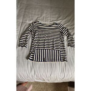 Madewell Striped Long 3/4 Sleeve scoop neck top